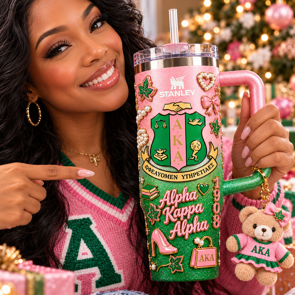 AKA 40oz 3D Embossed Glitter Tumbler Collector Edition TTNL