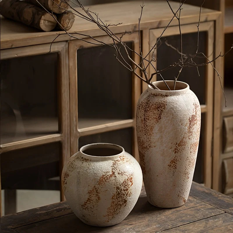 Elegant Retro Ceramic Flowerpot with White Spots — Exquisite Design Creates a Refined Atmosphere, Suitable for Various Types of Flowers, Unique Spotted Texture Adds a Classical Aesthetic, Perfectly Enhancing Your Home or Office Space