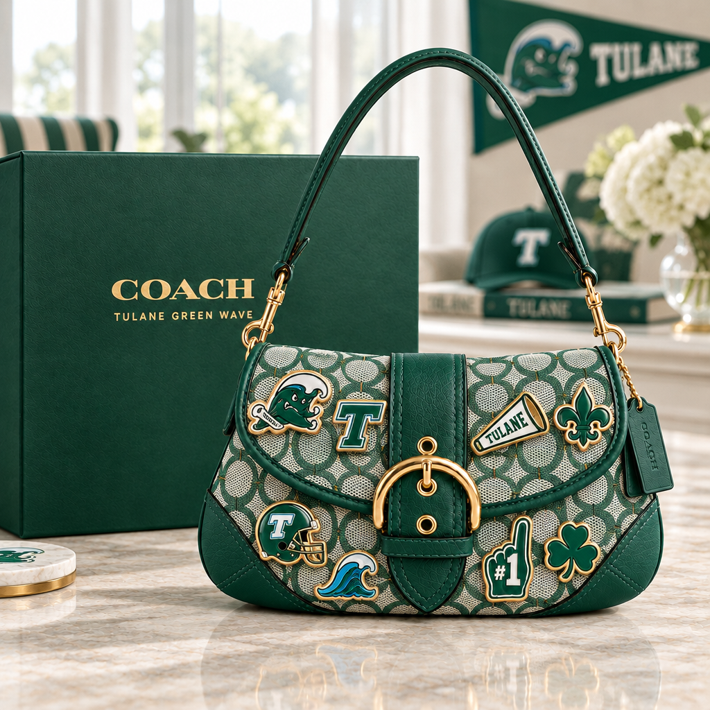 Tulane Green Wave Soho Bag With Charm